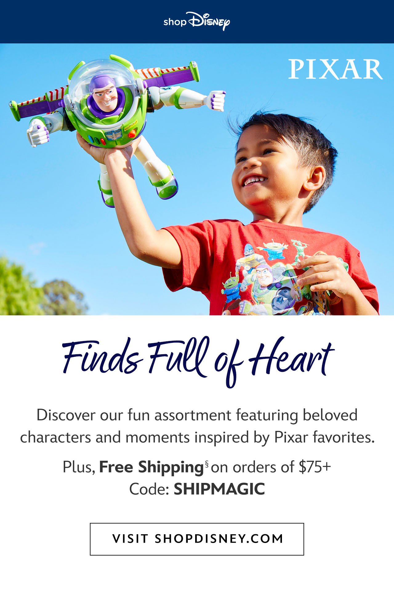Finds Full of Heart. Discover our fun assortment featuring beloved characters and moments inspired by Pixar favorites. | Shop Now