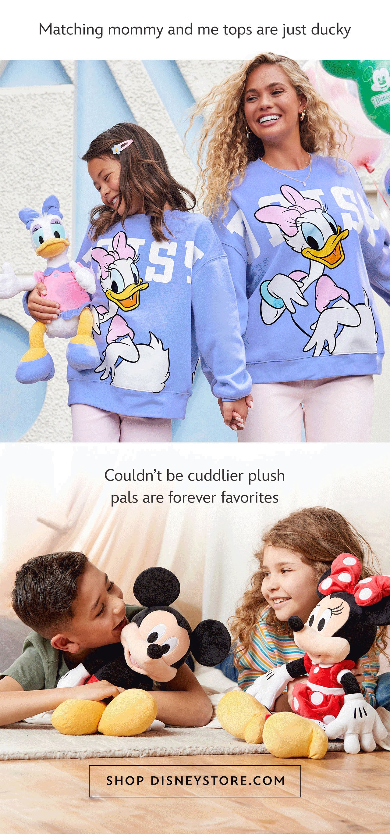Matching mommy and me tops are just ducky. Couldn’t be cuddlier plush pals are forever favorites. | Shop DisneyStore.com